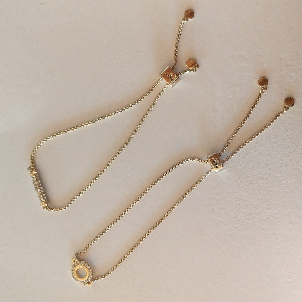 NWOT DKNY Gold Tone Charm Slider Bracelet